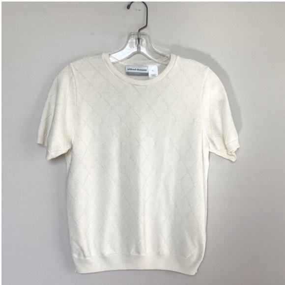 Alfred Dunner Diamond Pointelle Shortsleeved Sweater - PL - Picture 4 of 7